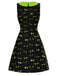 Schwarz & Grün 1960er Halloween Dämonenauge Kleid