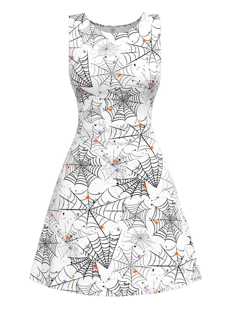 Schwarz & Weiß 1960er Horror Spinnennetz Kleid