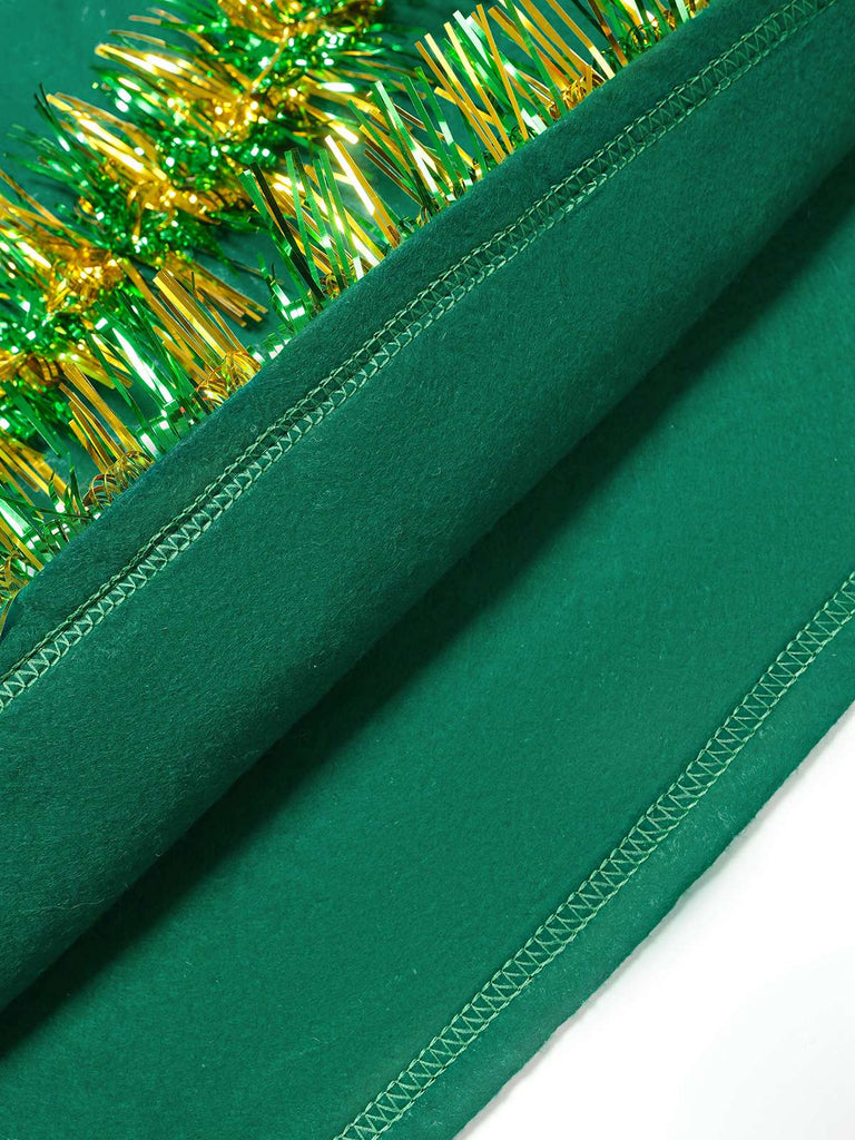 Grün 1950er Weihnachtsbaum 3D Verziert Kap Mit Kapuze