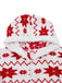 Rot 1980er Weihnachten Drucken Flanell Kapuze Pyjama Jumpsuit