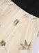 Schwarz & Beige 1950er Blumen Netz Schulterfrei Kleid