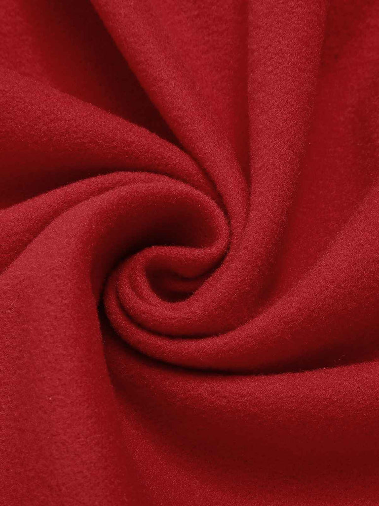Braun 1950er Solide Farbe Revers Schmaler Mantel