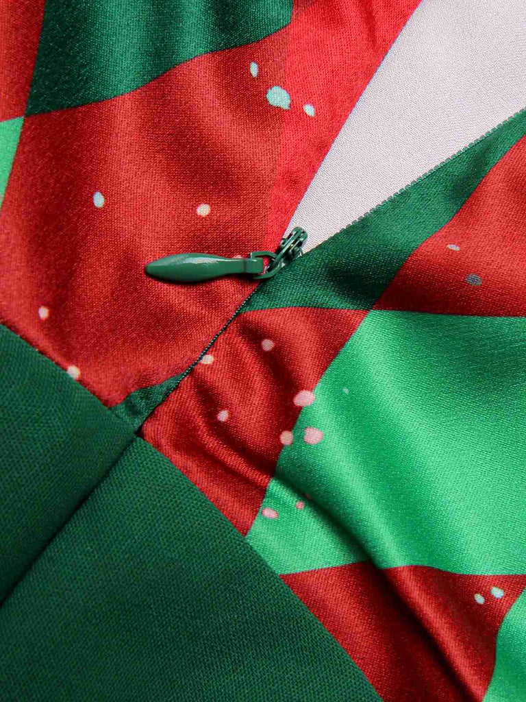 Rot 1930er Weihnachten Plaid Spitze Patchwork Jumpsuit