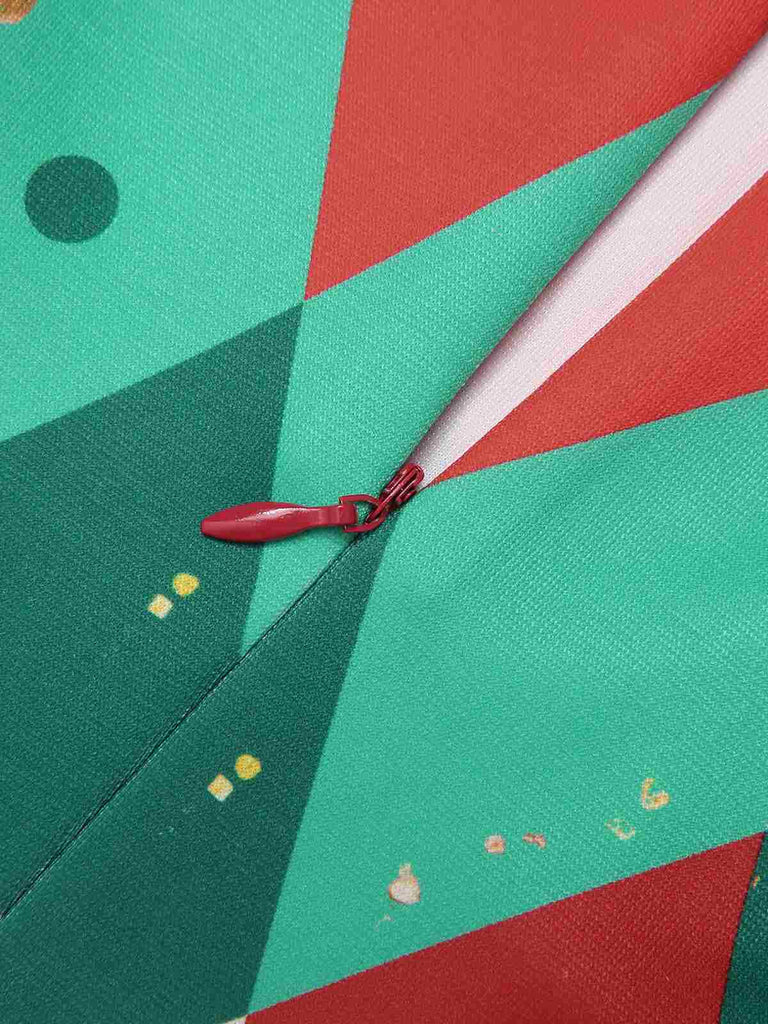 Grün 1950er Weihnachten Plaid Patchwork Kleid