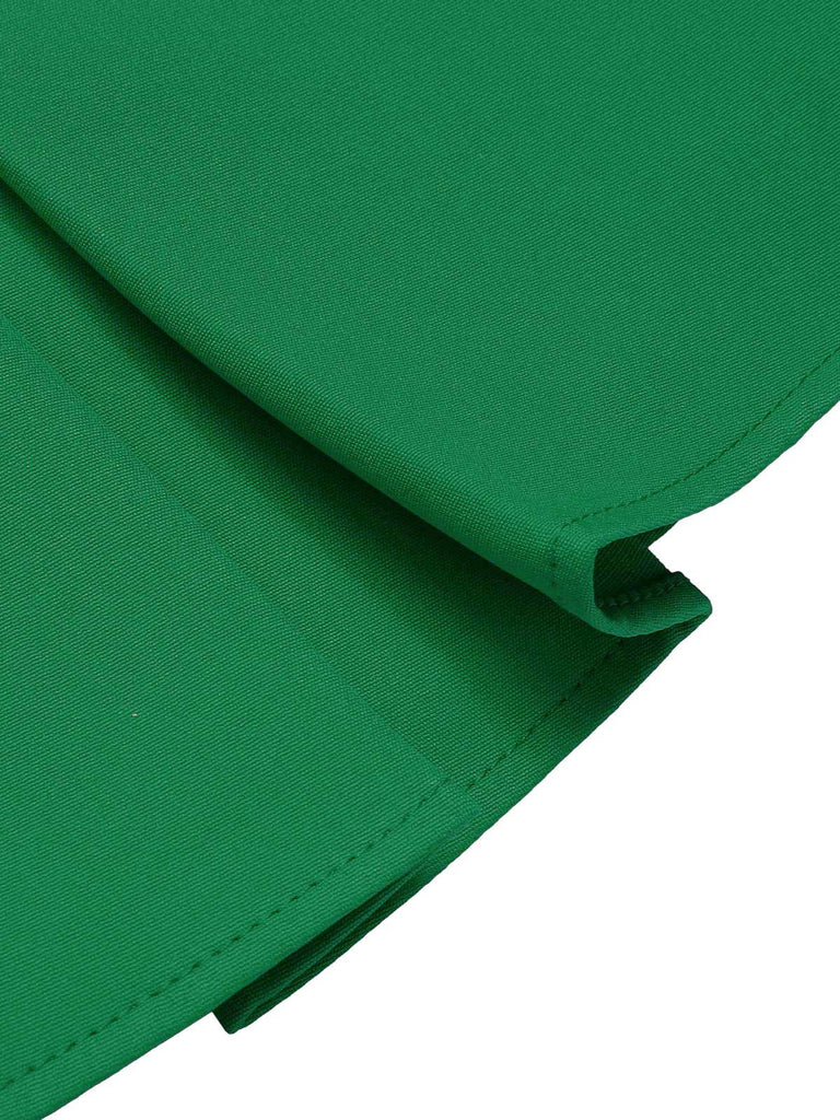 Orange Rot 1960er Solide Knöpfen Rock mit Gürtel