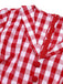 Rot 1940er Revers Plaids Romper mit Gürtel