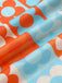 Orange & Blau 1960er Blume Stehkragen Kleid