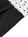 Schwarz & Weiß 1930er Polka Dots Krawattenausschnitt Jumpsuit