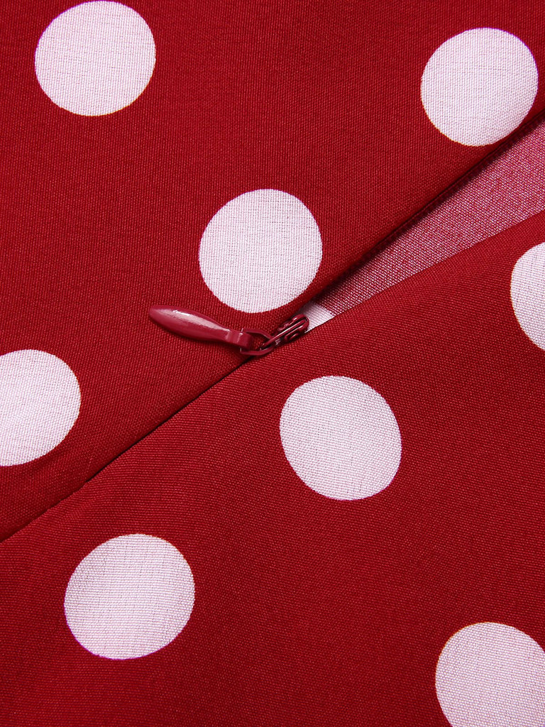 2PCS 1950er Solide Bluse & Polka Dots Rock