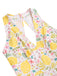 Rosa 1950er Blumen V-Ausschnitt Kleid