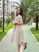 Braun 1940er Kleines Fensterkaro Plaid Kleid
