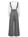 2PCS 1940er Satin Puffärmel Bluse & Glen Plaid Overall Hose