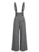 2PCS 1940er Satin Puffärmel Bluse & Glen Plaid Overall Hose