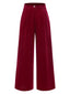 1950er Samt Hohe Taille Solide Hosen