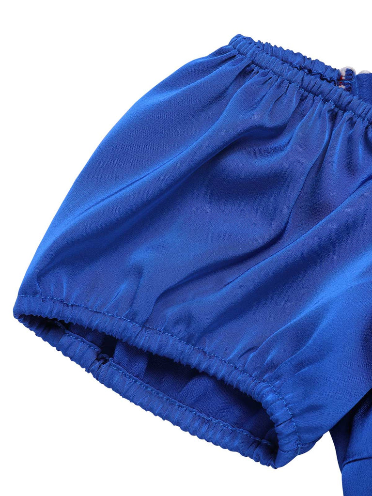 1950er Schneewittchen Kostüm Schulterfrei Puffärmel Prinzessin Bogen Kleid