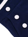 Blau 1950er Hohl Bogen Streifen Patchwork Jumpsuit