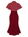 Schwarz 1930er Dots Krawattenhals Meerjungfrauenkleid