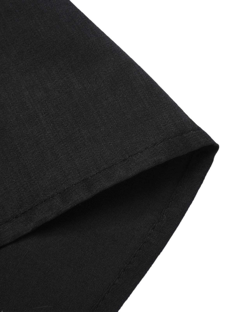 Schwarz 1930er Dots Krawattenhals Meerjungfrauenkleid