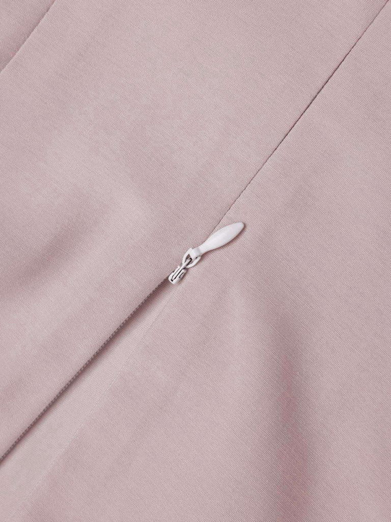 2PCS 1940er Farbblock Rosa Bluse & Grau Kleid