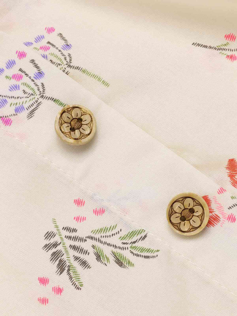 Blau 1940er Baumwolle Puffärmel Revers Blumen Kleid