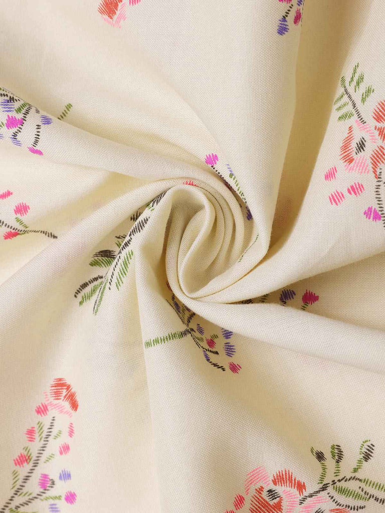 Blau 1940er Baumwolle Puffärmel Revers Blumen Kleid