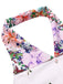 Weiß 1940er Blumen Revers Spleißen Kleid