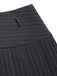 2PCS Dunkelgrau 1960er Nadelstreifen Top & Plissiertes Rock