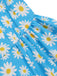 Blau 1950er Halter Spitze Gänseblümchen Kleid