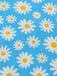 Blau 1950er Halter Spitze Gänseblümchen Kleid