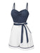 Rosa 1940er Polka Dot Patchwork Träger Romper