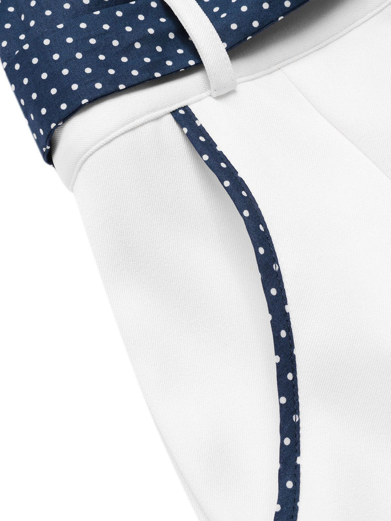 Rosa 1940er Polka Dot Patchwork Träger Romper