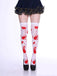 Weiß & Rot Halloween Blutfleck Oberschenkelhoch Strümpfe