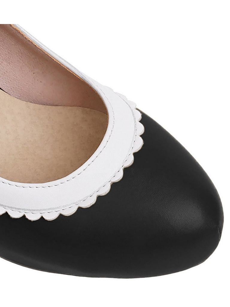 Dunkelgelb VINTAGE ROUND HOHE ABSATZ SCHUHE