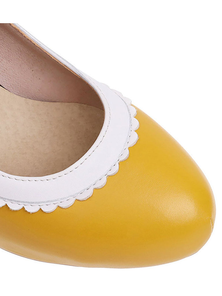 Schwarz VINTAGE ROUND HOHE ABSATZ SCHUHE