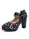 Mary Jane Polka Dots Bogen Klobige Absätze