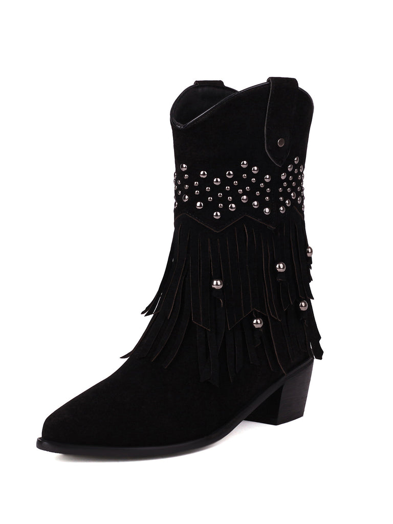 Flanell Kegelabsatz Westernstiefel