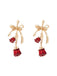 Retro Gold Schleife 3D-Rose Ohrringe