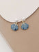 Vintage Blau Muschel Perlen Ohrringe