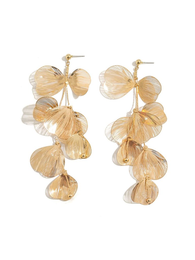 Vintage Legierung Ginkgo Blatt Ohrringe