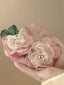 Rosa Vintage 3D-Blumen Ohrringe
