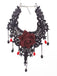 Gothic 3D Rose Edelstein Anhänger Choker Halskette