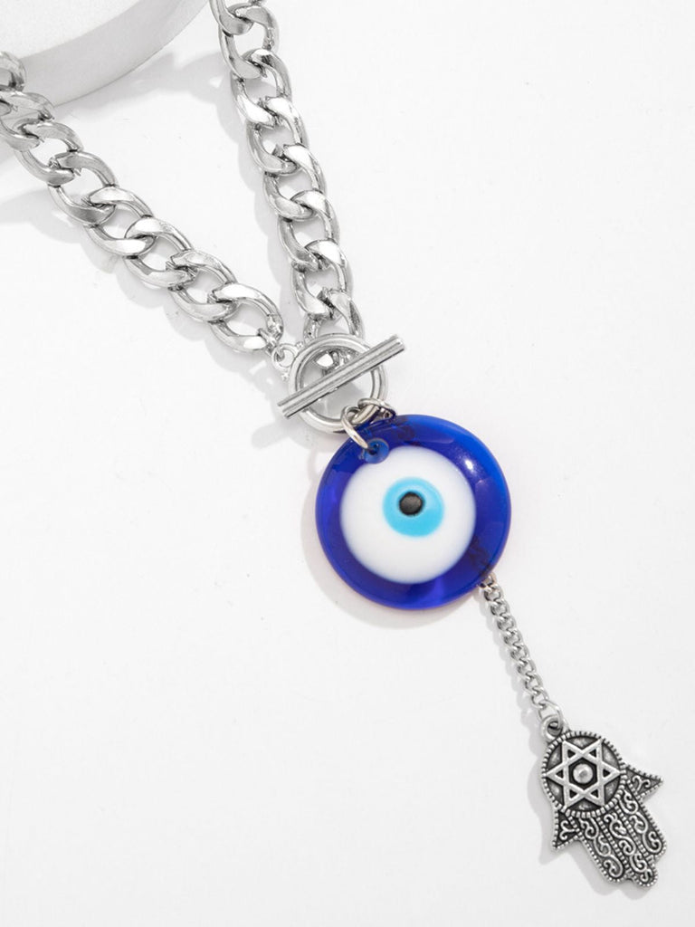 Gothic Dämon Auge Palme Anhänger Halskette