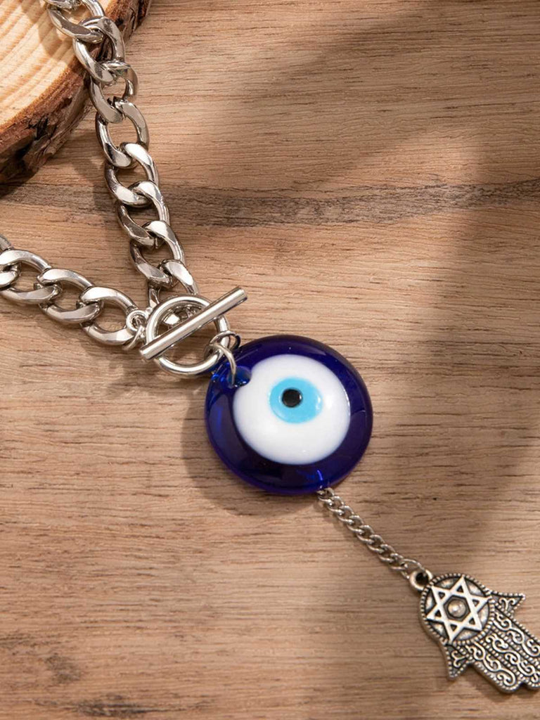 Gothic Dämon Auge Palme Anhänger Halskette