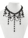 Schwarz Gothic Künstlich Kristall Quasten Anhänger Halskette