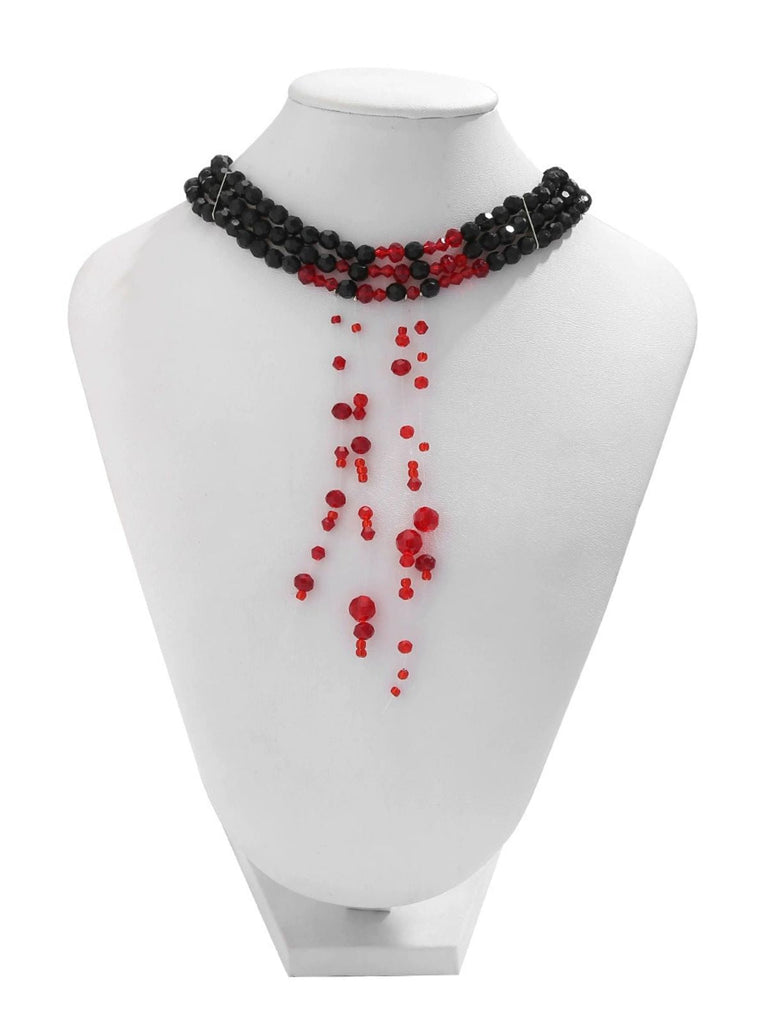 Gothic Mehrschichtig Beaded Blutstropfen Anhänger Halskette