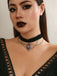 Gothic Spinne Rot Edelstein Anhänger Kette Choker Halskette