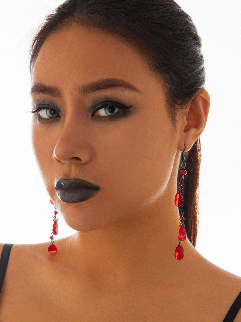 Gothic Wassertropfen Anhänger Ohrringe