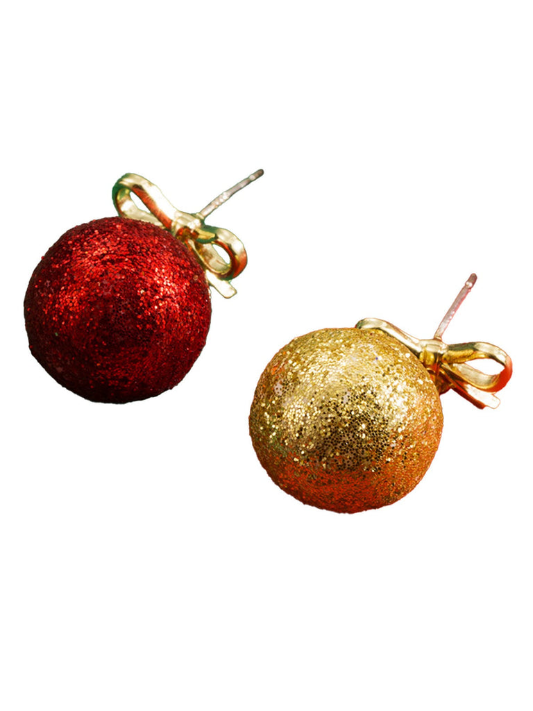 Weihnachten Ball Bogen Pailletten Stud Ohrringe