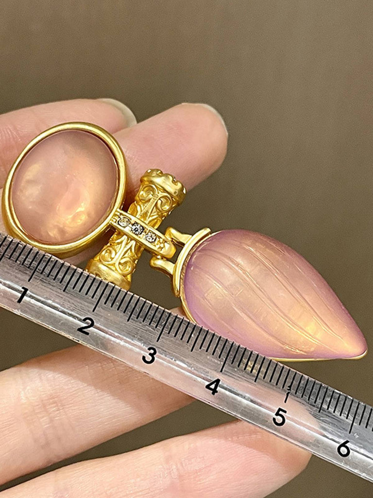 Rose Gold Vintage Wassertropfen Streifenohrringe