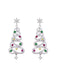Silber Weihnachtsbaum Farbig Strassbesetzt Ohrringe